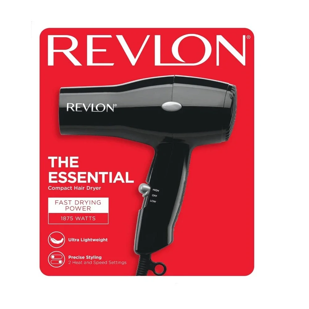Revlon‎ Compact Hair Dryer | 1875W Lightweight Design, Perfect for Travel, Black